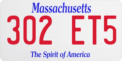 MA license plate 302ET5