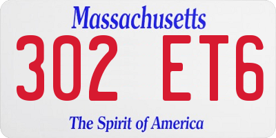 MA license plate 302ET6
