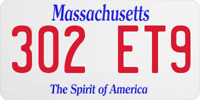 MA license plate 302ET9