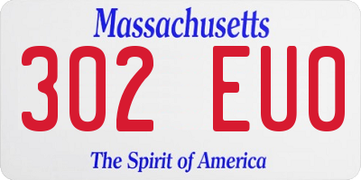 MA license plate 302EU0