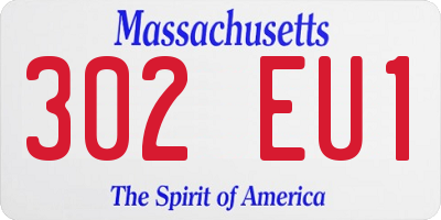 MA license plate 302EU1