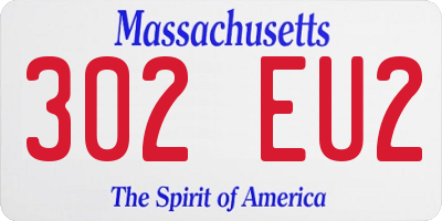 MA license plate 302EU2