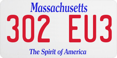 MA license plate 302EU3