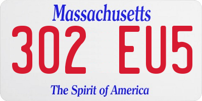 MA license plate 302EU5
