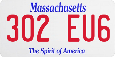 MA license plate 302EU6