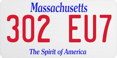 MA license plate 302EU7