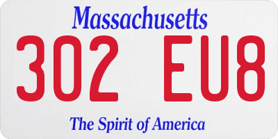 MA license plate 302EU8