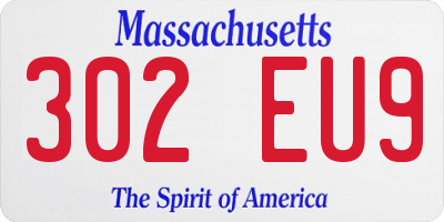MA license plate 302EU9