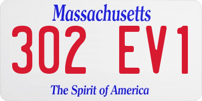 MA license plate 302EV1