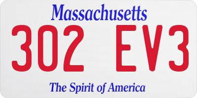 MA license plate 302EV3