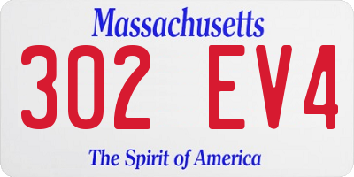MA license plate 302EV4