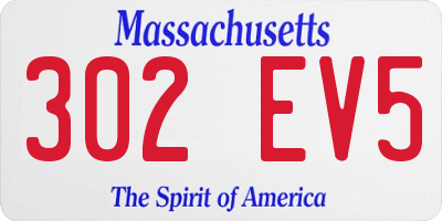 MA license plate 302EV5