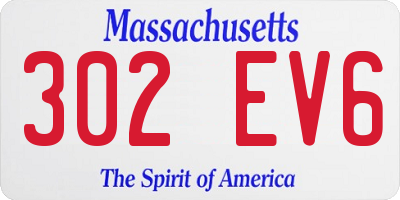 MA license plate 302EV6