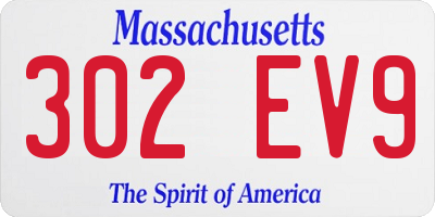MA license plate 302EV9