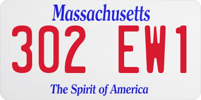 MA license plate 302EW1