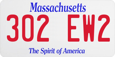 MA license plate 302EW2