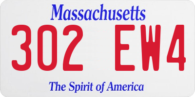 MA license plate 302EW4