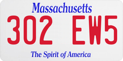 MA license plate 302EW5