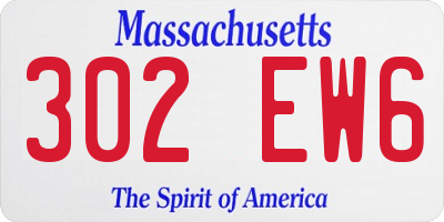 MA license plate 302EW6