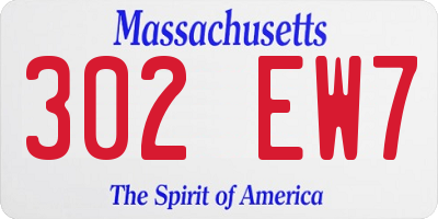 MA license plate 302EW7