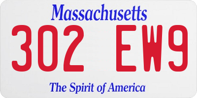 MA license plate 302EW9