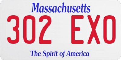 MA license plate 302EX0