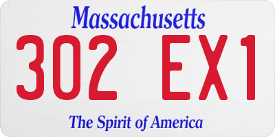 MA license plate 302EX1