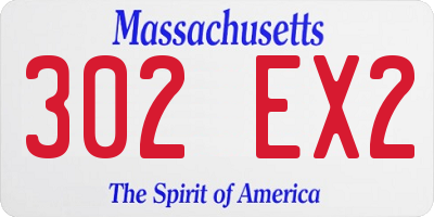 MA license plate 302EX2
