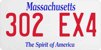 MA license plate 302EX4