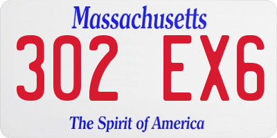 MA license plate 302EX6
