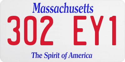 MA license plate 302EY1