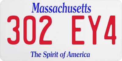 MA license plate 302EY4