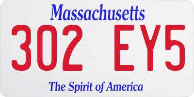 MA license plate 302EY5