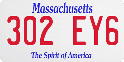 MA license plate 302EY6