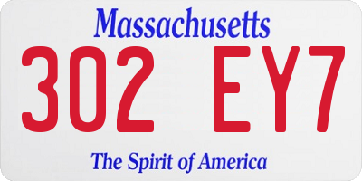 MA license plate 302EY7