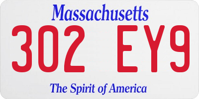 MA license plate 302EY9