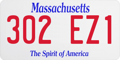 MA license plate 302EZ1