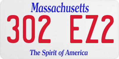 MA license plate 302EZ2