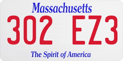 MA license plate 302EZ3