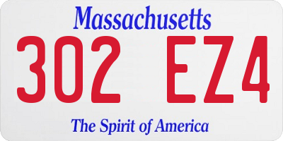 MA license plate 302EZ4