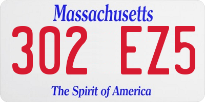 MA license plate 302EZ5