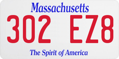 MA license plate 302EZ8