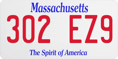 MA license plate 302EZ9