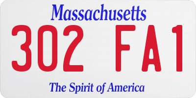 MA license plate 302FA1