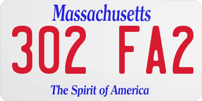 MA license plate 302FA2