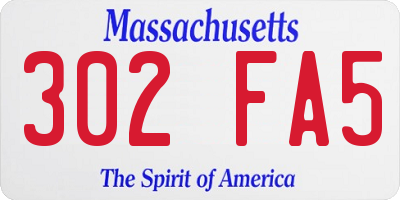 MA license plate 302FA5