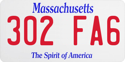 MA license plate 302FA6
