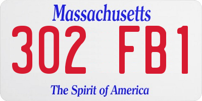 MA license plate 302FB1