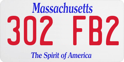 MA license plate 302FB2