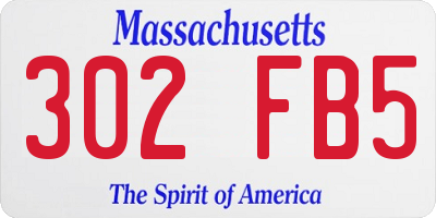 MA license plate 302FB5
